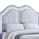 Mody Arched King Bed w LED | Glitter Stripe | Silver Fabric Upholstery | Gray