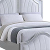Mody Arched King Bed w LED | Glitter Stripe | Silver Fabric Upholstery | Gray