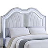 Mody Full Bed w LED | Footboard Bench | Silver Fabric Upholstery | Gray