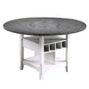 Vora Counter Height Storage Table | 4 Leaves | Antique White | Gray 42-60"