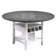 Vora Counter Height Storage Table | 4 Leaves | Antique White | Gray 42-60"