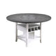 Vora Counter Height Storage Table | 4 Leaves | Antique White | Gray 42-60"