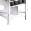 Vora Counter Height Storage Table | 4 Leaves | Antique White | Gray 42-60"