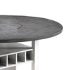 Vora Counter Height Storage Table | 4 Leaves | Antique White | Gray 42-60"