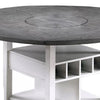Vora Counter Height Storage Table | 4 Leaves | Antique White | Gray 42-60"