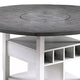 Vora Counter Height Storage Table | 4 Leaves | Antique White | Gray 42-60"