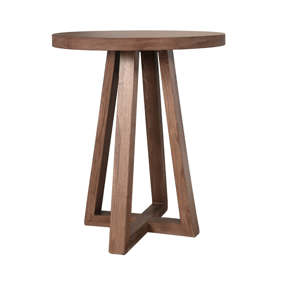 Mika Dining Pub Table | 30" Round Top with Cross Base | Wheat Brown