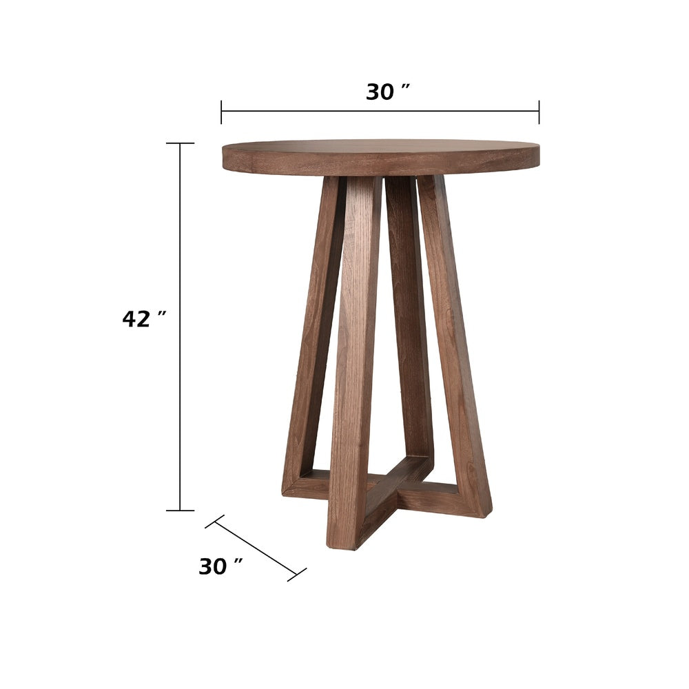 Mika Dining Pub Table | 30" Round Top with Cross Base | Wheat Brown