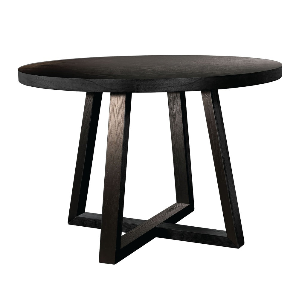 Mika Dining Table | 48" Round Top with Cross Base | Umbra Black