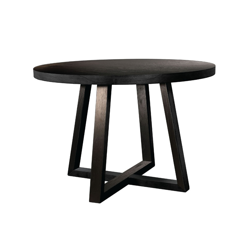 Mika Dining Table | 48" Round Top with Cross Base | Umbra Black
