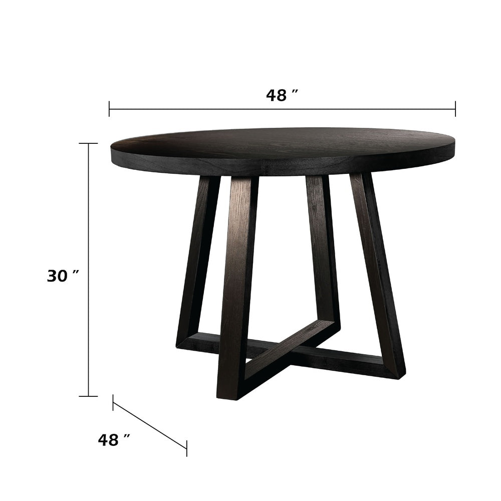Mika Dining Table | 48" Round Top with Cross Base | Umbra Black