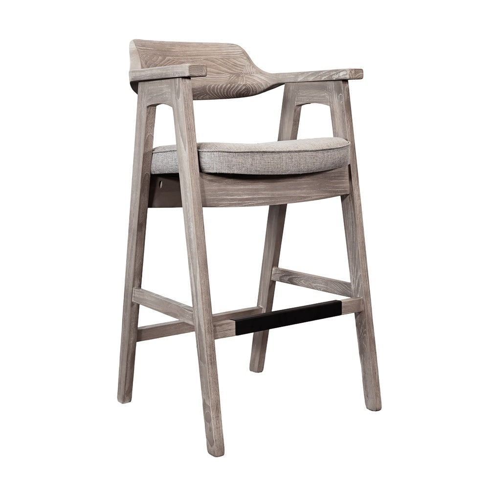 Reno 30" Barstool Chair Set of 2 | Open Cutout Back | Padded Seat | Wheat Brown