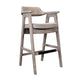 Reno 30" Barstool Chair Set of 2 | Open Cutout Back | Padded Seat | Wheat Brown