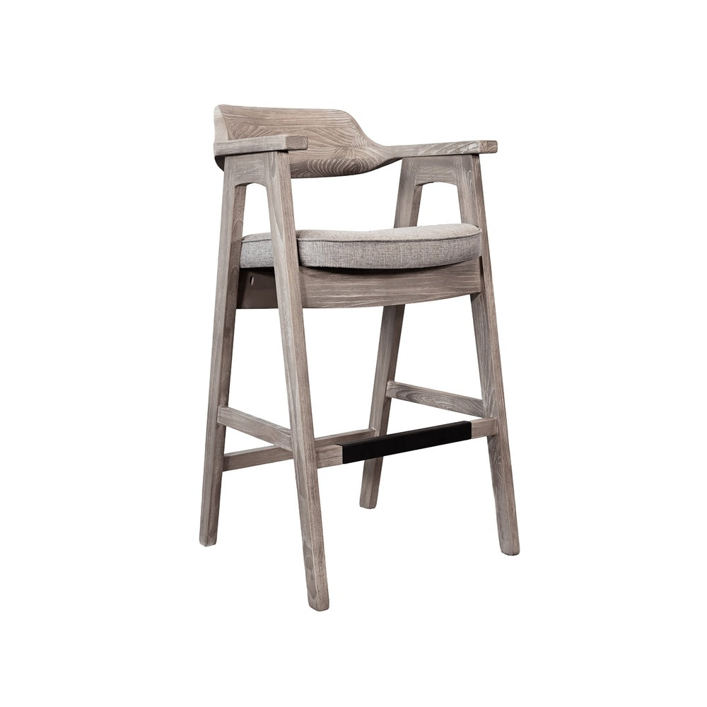Reno 30" Barstool Chair Set of 2 | Open Cutout Back | Padded Seat | Wheat Brown