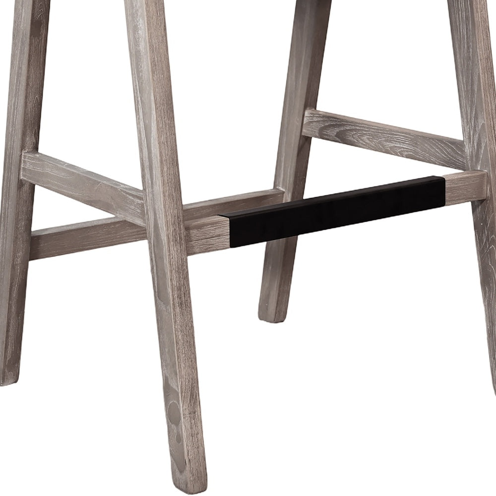 Reno 30" Barstool Chair Set of 2 | Open Cutout Back | Padded Seat | Wheat Brown
