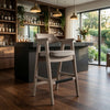 Reno 30" Barstool Chair Set of 2 | Open Cutout Back | Padded Seat | Wheat Brown
