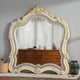 Cheny Dresser Mirror | Arched Crown | Scrolled Trim | Pearl White 45"