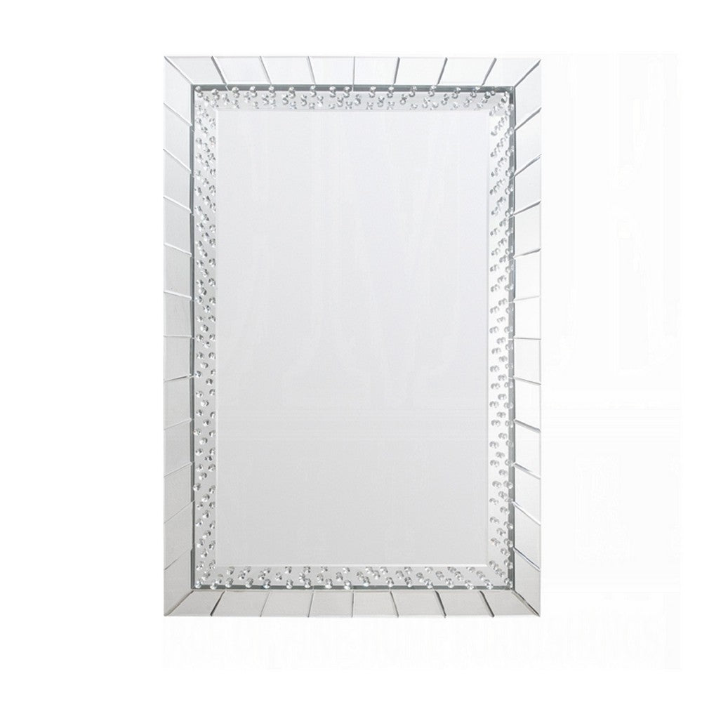 Pali Dresser Mirror | Faux Crystal & Acrylic Diamond Border | 32x47