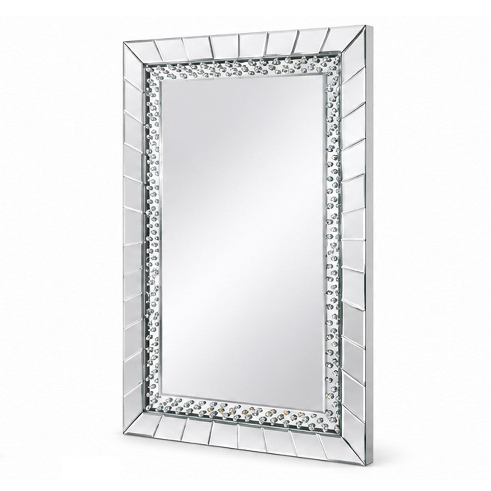 Pali Dresser Mirror | Faux Crystal & Acrylic Diamond Border | 32x47