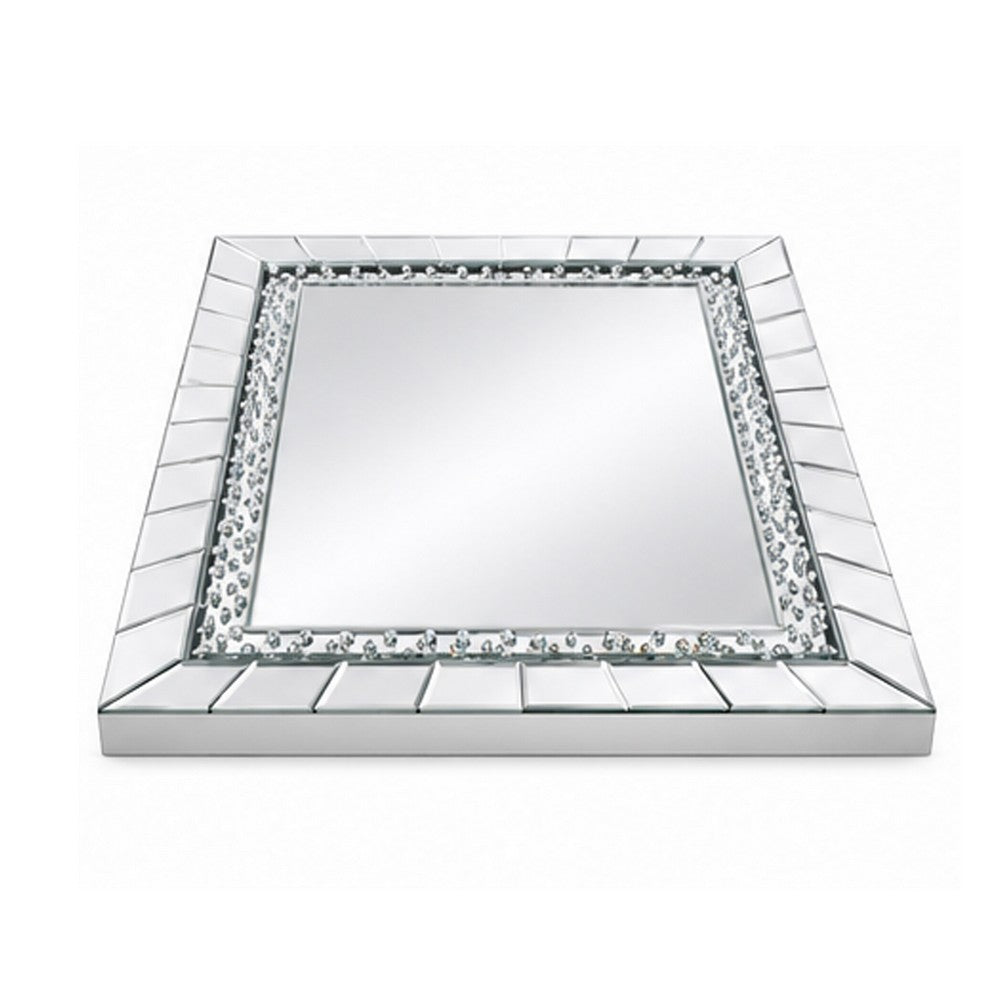 Pali Dresser Mirror | Faux Crystal & Acrylic Diamond Border | 32x47