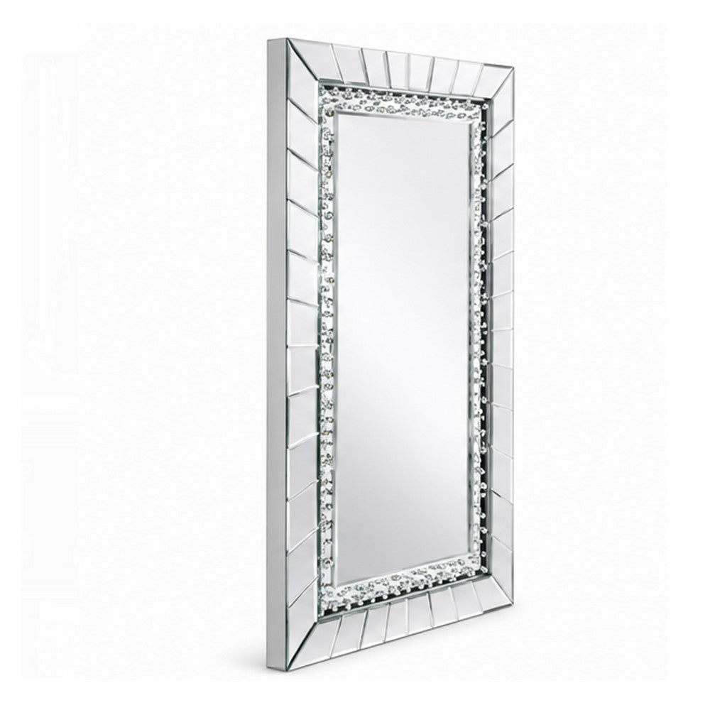 Pali Dresser Mirror | Faux Crystal & Acrylic Diamond Border | 32x47
