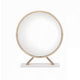 Dika 2pc Vanity Mirror & Stool Set | Faux Leather Seat | White & Gold