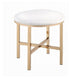 Dika 2pc Vanity Mirror & Stool Set | Faux Leather Seat | White & Gold