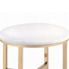 Dika 2pc Vanity Mirror & Stool Set | Faux Leather Seat | White & Gold