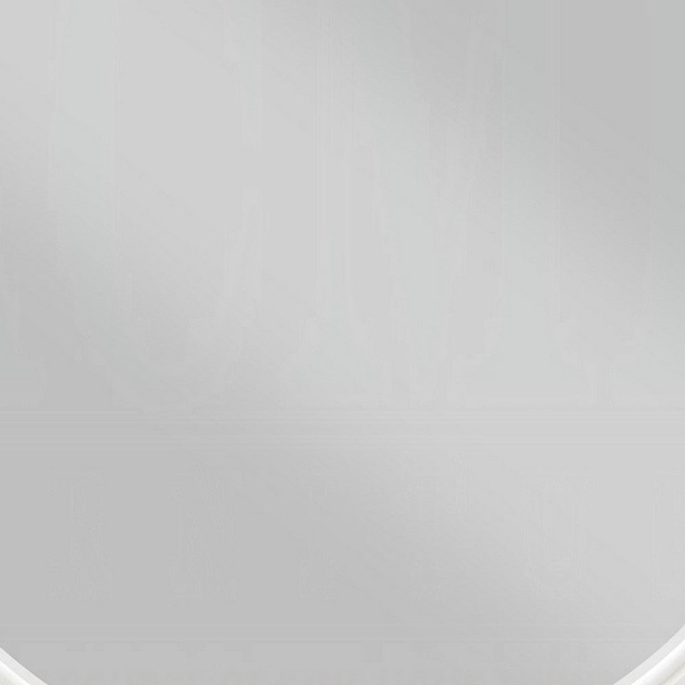 Aren Dresser Mirror | Molded Bordered Frame | White Wood | 35" Round