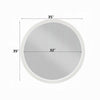 Aren Dresser Mirror | Molded Bordered Frame | White Wood | 35" Round