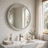 Aren Dresser Mirror | Molded Bordered Frame | White Wood | 35" Round