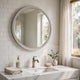 Aren Dresser Mirror | Molded Bordered Frame | White Wood | 35" Round