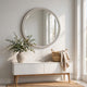 Aren Dresser Mirror | Molded Bordered Frame | White Wood | 35" Round