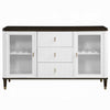 Aren Sideboard Cabinet | 3 Drawers | 2 Glass Doors | White | Brown 62"