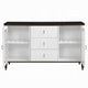 Aren Sideboard Cabinet | 3 Drawers | 2 Glass Doors | White | Brown 62"
