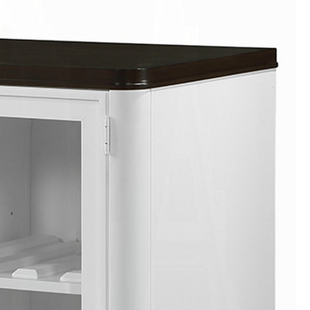 Aren Sideboard Cabinet | 3 Drawers | 2 Glass Doors | White | Brown 62"