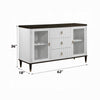 Aren Sideboard Cabinet | 3 Drawers | 2 Glass Doors | White | Brown 62"