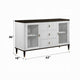 Aren Sideboard Cabinet | 3 Drawers | 2 Glass Doors | White | Brown 62"