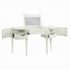 Dorie 2pc Vanity Desk & Flip-Top Mirror Set | Drawer | 2 Cabinets | Ivory