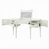 Dorie 2pc Vanity Desk & Flip-Top Mirror Set | Drawer | 2 Cabinets | Ivory