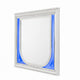 Rara Dresser Mirror w Blue LED | Rectangular L&scape Pearl White 36x47