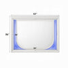 Rara Dresser Mirror w Blue LED | Rectangular L&scape Pearl White 36x47