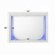 Rara Dresser Mirror w Blue LED | Rectangular L&scape Pearl White 36x47