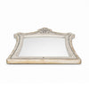 Willa LED Dresser Mirror | Crown Top | Nailed Beige Velvet Upholstery 45x48