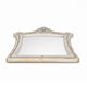 Willa LED Dresser Mirror | Crown Top | Nailed Beige Velvet Upholstery 45x48
