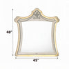Willa LED Dresser Mirror | Crown Top | Nailed Beige Velvet Upholstery 45x48