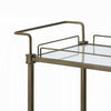 Dity Serving Cart | 2 Mirror Glass Shelves | Antique Brass Metal 33"
