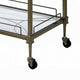 Dity Serving Cart | 2 Mirror Glass Shelves | Antique Brass Metal 33"