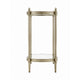 Zora Side End Table | 2 Round Glass Shelves | Champagne Metal 24"