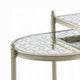 Zora Nesting Table Set of 2 | Semi Oval Glass Tops | Champagne Metal